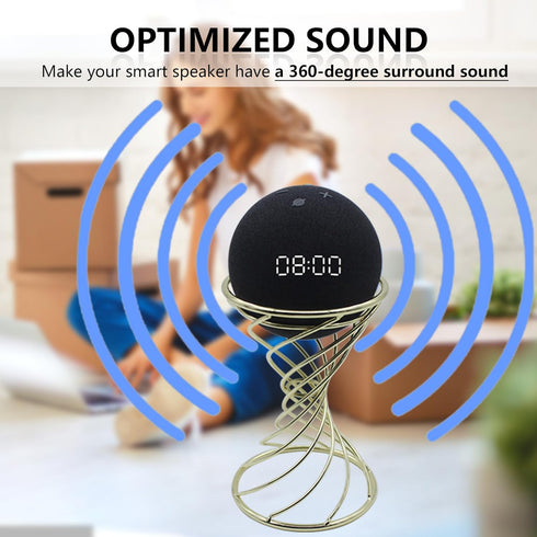 Smart Speaker Table Stand Decorative Holder for Echo Dot 3rd/4th/5th Gen, Echo 4th/5th Gen, Echo Glow, Apple Homepod Mini and Google Home Mini/Nes...