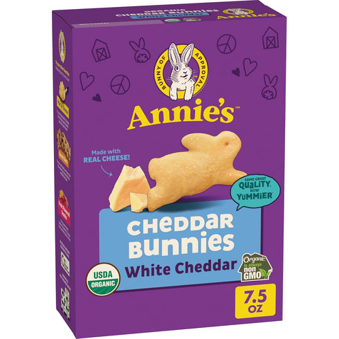 Annie's Organic White Cheddar Bunnies Baked Snack Crackers, 7.5 oz...