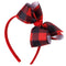 7Rainbows 5.5" Buffalo Plaid Bow Headband Checkered Bow Headbands for Girls Perfect Hair Accessories for Party and Cosplay(Black&Red)...