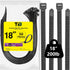 Black Cable Zip Ties Heavy Duty 18 Inch, 50Pcs Plastic Wire Ties with 200lb Strength, Large Zip Ties Heavy Duty Big Cable Ties Extra Long Tie Wrap...