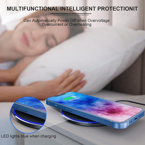 Fast Wireless Charger (Pad), 10W Max Wireless Charging Compatible with iPhone 14/14 Plus/14 Pro/14 Pro Max/13/12/SE/11/X/XR/8, AirPods/AirPods Pro...