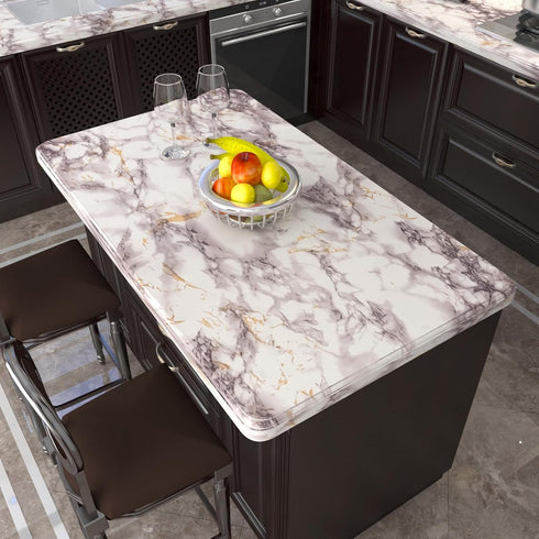 VIOPVERY White Marble Wallpaper Peel and Stick 15.7"x197" White Wall Paper Pull and Stick Contact Paper for Countertops Waterproof Self-Adhesive M...