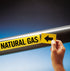 Brady 20449 Economy Pipe Markers-To-Go, B-736, 1" Height X 8" Width, Black On Yellow Self-Sticking - Plastic Film, Legend "Natural Gas"...