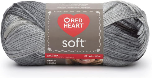 Red Heart Soft Grayscale Yarn - 3 Pack of 113g/4oz - Acrylic - 4 Medium (Worsted) - 256 Yards - Knitting/Crochet...