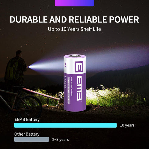 EEMB CR123A 3V Lithium Batteries 4 Pack 1700mAh 3 Volt 123 Battery with High Capacity for Flashlight Toys Alarm System Non-Rechargeable Battery...