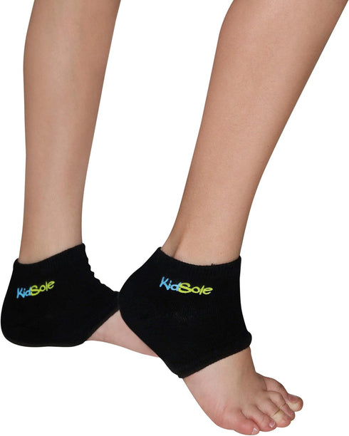 KidSole Gel Heel Strap for Kids with Heel Sensitivity from Severs Disease, Plantar Fasciitis. (Black) (Kids Sizes 1-6, Black)...