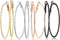 Silver Gold Gunmetal Grey Rhodium Plate Hoop Earrings Set For Women Teen Jewelry Diamond Cut 3 Pairs...