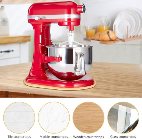 Mixer Sliding Slider Compatible with KitchenAid Bowl Lift Mixer - Bamboo Kitchen Countertop Storage Mover Sliding Caddy Moving Tray for Kitchen Ai...