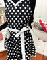 Wrapables Adjustable Flirty Hostess Apron, Black Polka Dots...