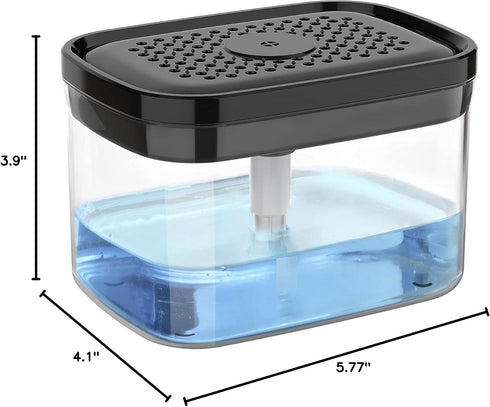 MR.SIGA Dish Soap Dispenser for Kitchen,2 in 1 Premium Sponge Holder, Dishwashing Soap Pump Dispenser for Countertop, Black...