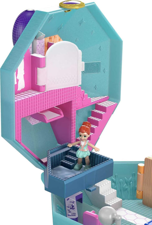Polly Pocket Playset, Travel Toy with 2 Micro Dolls, Toy Car & Surprise Accessories, Pamperin Perfume Spa Compact...