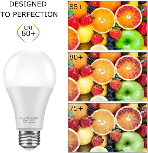 KINDEEP A21 LED Super Bright Light Bulb,150-200W Equivalent 23W E26 LED Bulb, 2500 Lumens, Warm White 3000K for Your Home, Office, Store, Garage, ...