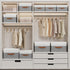 Yawinhe Storage Boxes with Lids, Linen Fabric Bin, Cube Organizer Basket, Washable and Leather Handle, for Home, Closet, White/Grey, 15.0''Lx9.8''...