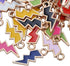 BronaGrand 50pcs Enamel Lightning Bolt Charm Pendants Gold Plated Alloy Flash Lightning Charm Celestial Dangle Charms for Bracelet Necklace Earrin...