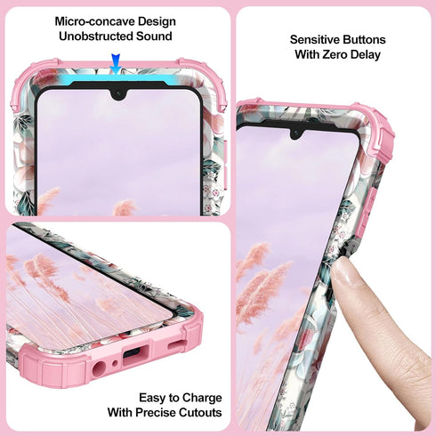 Hekodonk for Samsung Galaxy A15 5G Case,Heavy Duty Shockproof Protection Hard Plastic+Silicone Rubber Hybrid 3 in 1 Drop Protective Case for Samsu...