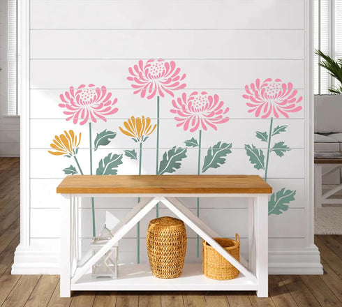 GSS Designs Daisy Stencils 12x16Inch Flower Stencils for Painting on Wood Canvas Paper Fabric Floor Wall Furniture Reusable Daisy Wall Stencils fo...