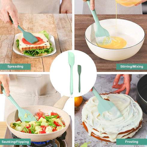 Silicone Spatula Set, Premium Spatulas Silicone Heat Resistant 2 Small & 2 Large Flexible Scraper for Nonstick Cookware, Rubber Spatula for Kitche...