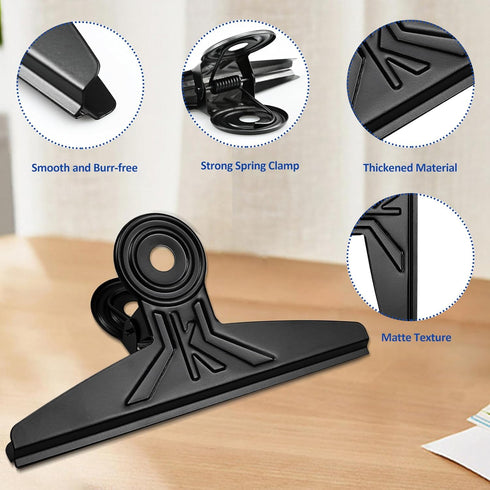 3 Pack Extra Large Bulldog Clips 7.9 Inches Jumbo Bull Binder Paper Clip Clamps for Crafts, Paper, Food Bags, Drawings, Photos at Home, Office, Sc...