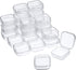 24 Packs Small Clear Plastic Beads Storage Containers Box with Hinged Lid for Storage of Small Items, Crafts, Jewelry, Hardware(1.37 x 1.37 x 0.7 ...