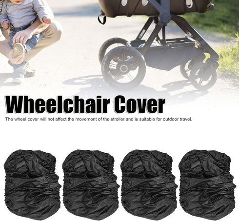 Baby Stroller Wheel Cover, 4PCS Dustproof Wheelchair Protector Cover for Baby Stroller(large)...