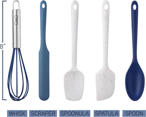 Cook with Color MINI Silicone Cooking Utensils, 5 Pc MINI Kitchen Utensil Set, Easy to Clean Silicone Kitchen Utensils, Cooking Utensils for Nonst...
