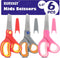 Kids Scissors 6-Pack, BURVAGY 5.5" Safety Small scissors with Cover, Student Blunt Tip Scissors for School Kids Age 4-7 8 9 10-12...