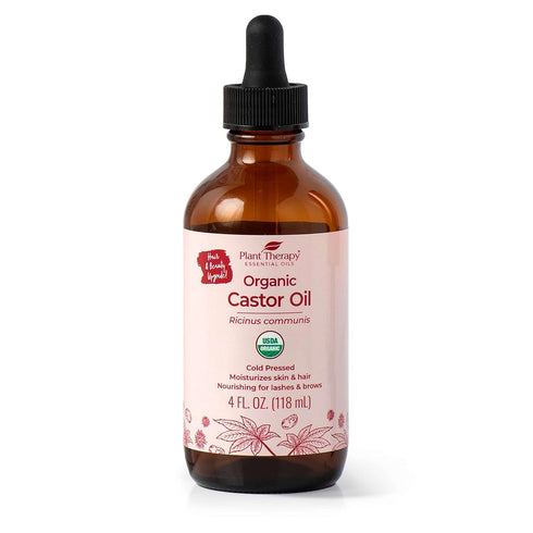 Plant Therapy Castor Oil USDA Organic Cold Pressed 100% Pure Hexane Free 4 oz Conditioning & Healing, For Dry Skin, Hair Growth - Skin, Hair Care,...