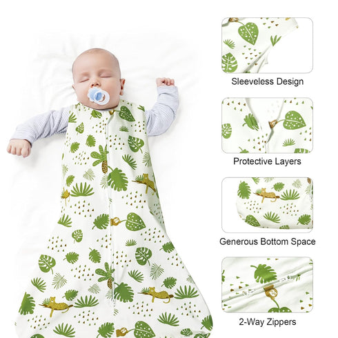 david's kids 3 Pack 100% Cotton Baby Sleep Sack 0-6 Months, Ultra Soft Baby Wearable Blankets with 2-Way Zipper, Comfy Sleeping Bags for Infant Ne...