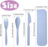 4 Sets Wheat Straw Cutlery,Portable Travel Spoon Fork Knife,Reusable Eco-Friendly BPA Free Utensils for Kids Adult Travel Picnic Camping(Green,Bar...