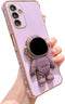 phylla Samsung Galaxy A13 5g 6.5" Phone Case Luxury Gold Plated Cute Astronaut Stand Holder Case with Camera Protection Cute Love Heart Side Small...