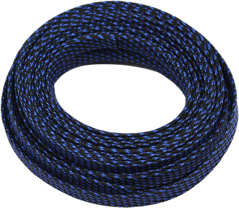 30ft PET Expandable Sleeving Wire Cable Sleeve (1/4", Blue&Black)...