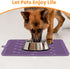 Ptlom Dog Food Mat Anti-Slip Dog Bowl Mats for Food and Water, High-Lips Waterproof Dog Feeding Mat Prevent Messy Spills to Floor, Silicone Pet Pl...