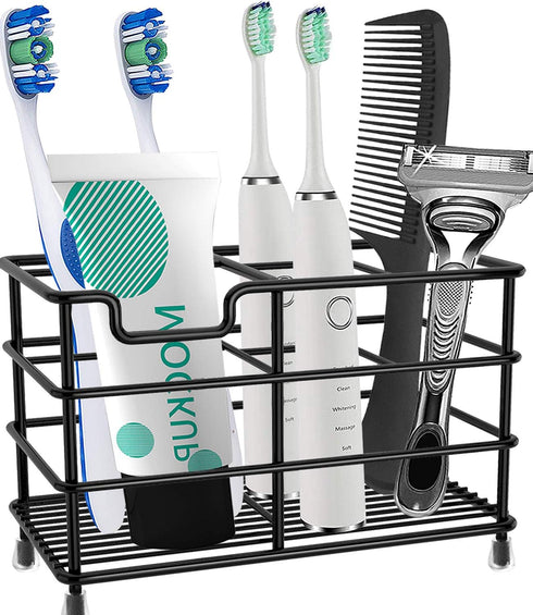HYRIXDIRECT Toothbrush Holders for Bathrooms Stainless Steel Rustproof Electric Toothbrush Holder Toothpaste Organizer Tooth Brush Storage Stand...