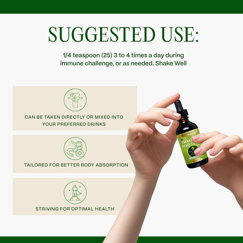 Go Nutrients Immune Booster – Liquid Herbal Support with Echinacea, Goldenseal & Usnea - 7 in 1 Enhancing Defense for Adults & Kids | 2 oz Tinctur...