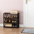 Furinno Turn-S-Tube 4-Tier Shoe Rack, Dark Cherry/Black...