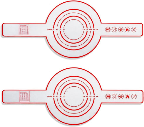 2 Pieces Silicone Baking Mat for Dutch Oven Bread Baking Non-stick Baking Mat with Long Handle 8.3 Inch Reusable Silicone Baking Sheets Heat Resis...