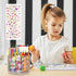 Acrylic Pencil Organizer for Desk 4 Compartments with Adhesive DIY Sticker, Rotating Art Supply Organizer with Kawaii Sticker Kids, Spinning Round...