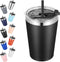VEGOND 12oz Tumbler Stainless Steel Tumbler bulk Vacuum Insulated Double Wall Travel Tumbler with Lid and Straw Reusable Tumbler, Black 1 Pack...