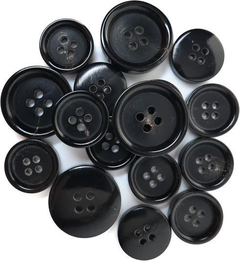 Buffalo Horn Suit Buttons 16pc Set has 4 Buttons measuring 20mm (3/4 Inch) for Jacket Front, 12 Buttons measuring 15mm (5/8 Inch) for Jacket Sleev...