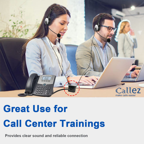 Telephone Training Adapter Y Splitter for RJ9 Headset or Handset Phone Splitter Compatible with Cisco, Yealink, Avaya, Plantronics, Polycom, Shore...