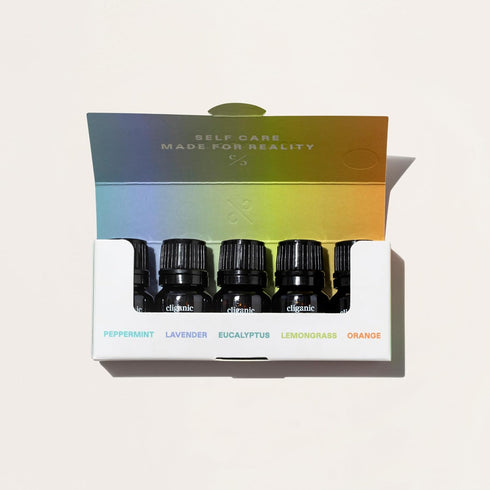 Cliganic Organic Essential Oils Set (Top 5 - The Classics) - 100% Pure Natural - Aromatherapy, Candle Making - Peppermint, Lavender, Eucalyptus, L...