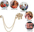 Vintage Animal Tassel Chain Pin Brooch Golden Elephant Rhinestone Collar Chain Pins Brooches for Men Women Suit Accessories (1 Pack)...