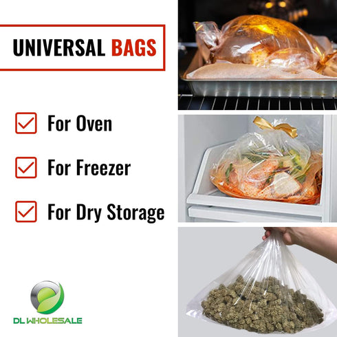BirdBags Turkey Bags, 18” x 20” 25 Pack, USA & EU-Approved, Freezer Safe, Oven Safe, Great Heat-Safe 450*F Cooking Bags for Oven & Turkey Brining,...
