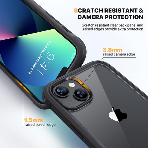 Diaclara Designed for iPhone 13 Case, Full Body Rugged Case with Built-in Touch Sensitive Anti-Scratch Screen Protector, Soft TPU Bumper Case for ...