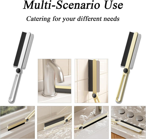 2 Pcs Hard Bristle Crevice Cleaning Brush, 2-in-1 Scraper Crevice Brush, Multifunctional Gap Cleaning Brush Tool, for Household Use, Home, Kitchen...