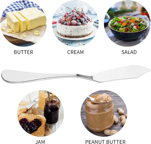 6pcs Stainless Steel Butter Knife, Cheese/Butter Spreaders, Breakfast Spreads Knives,Cheese and Condiments(Silver...