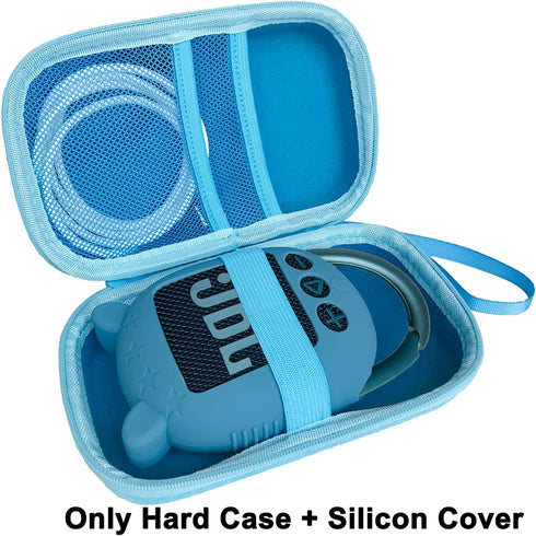 JCHPINE Silicone Cover & Hard Case for JBL Clip 4 Portable Bluetooth Speaker, Water Resistant Speaker Accessory, Shockproof, Dustproof, Blue...