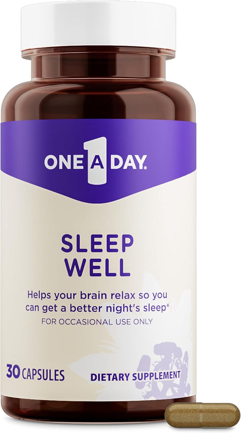 One-A-Day Sleep Supplement - Sleep Supplements for Adults, Sleep Support with Passionflower and Melatonin, Sleep Support with Sleep Well, 30 Capsu...
