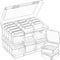 Jutieuo Small Bead Organizers, 32 Pieces Plastic Storage Cases Mini Clear Bead Storage Containers Boxes with Hinged Lid and Large Rectangle Organi...