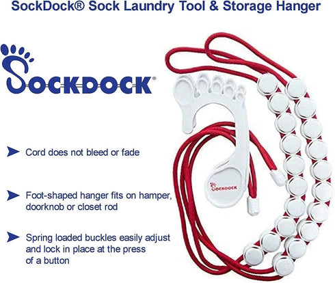 Sock Laundry Solution for Washing Drying & Storing Socks in Pairs, Clip & Hold Socks in Washer Dryer & Closet 2-Pack...